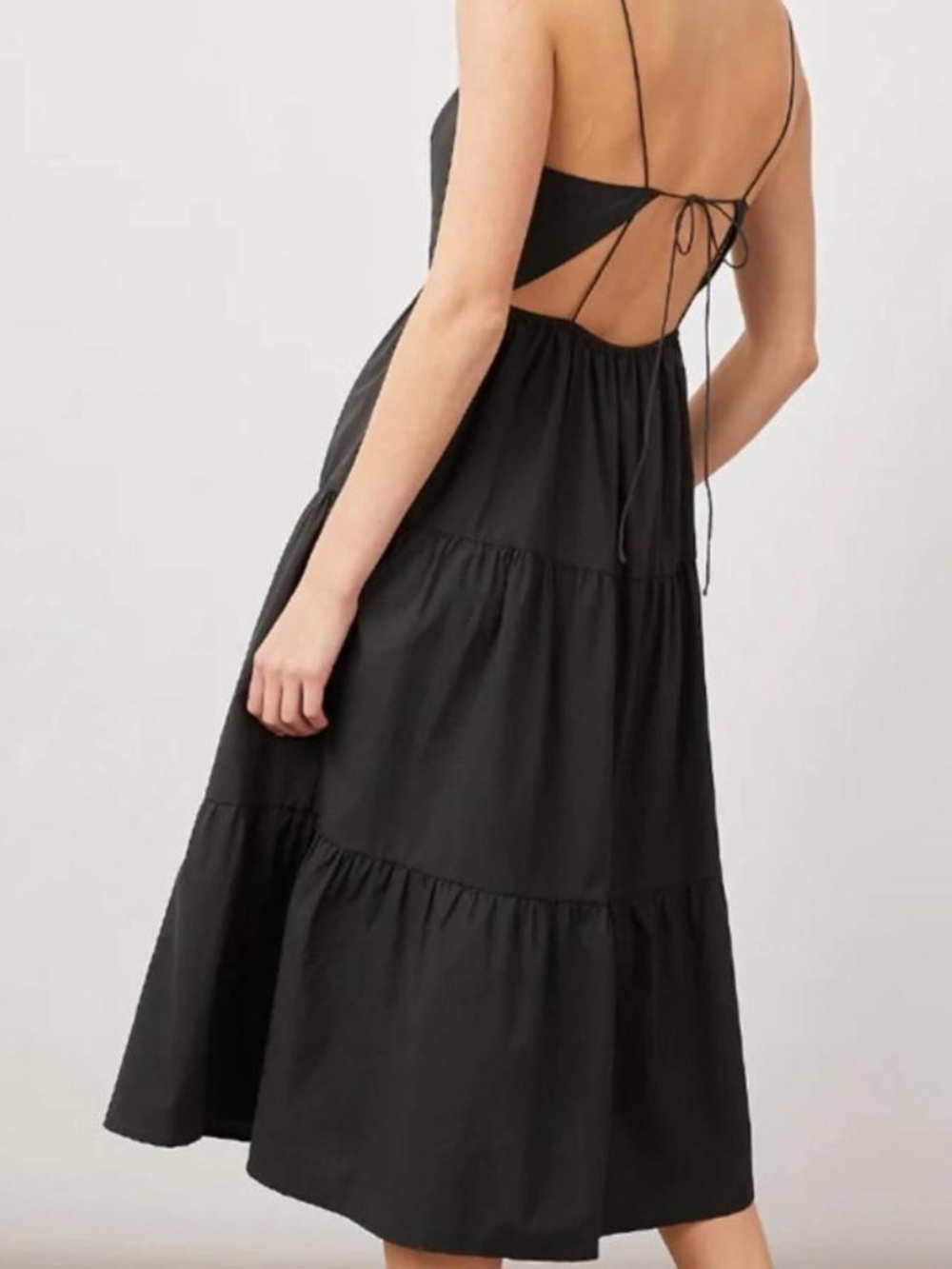 Rails Leni Tiered Black Midi Dress